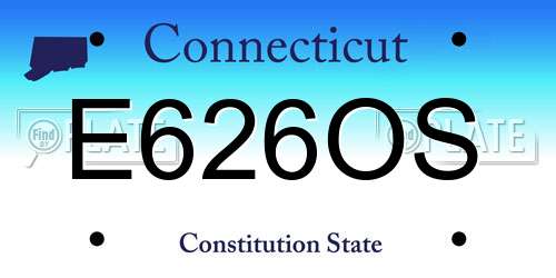 E626OS Connecticut License Plate
