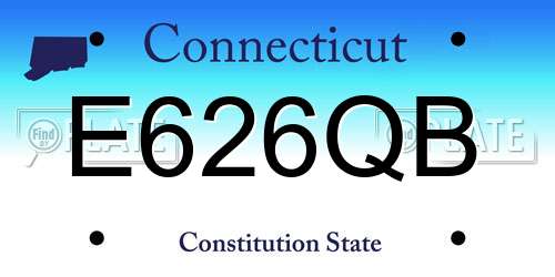 E626QB Connecticut License Plate