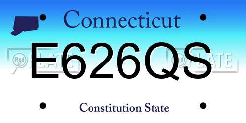 E626QS Connecticut License Plate