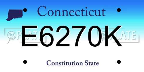 E6270K Connecticut License Plate