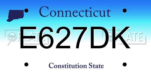E627DK Connecticut License Plate