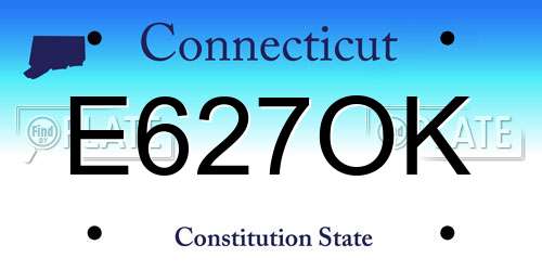 E627OK Connecticut License Plate