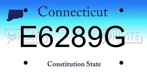 E6289G Connecticut License Plate