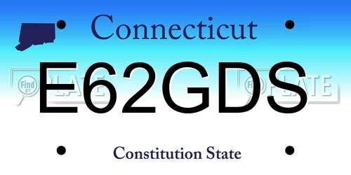 E62GDS Connecticut License Plate
