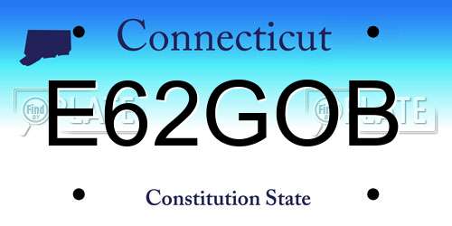 E62GOB Connecticut License Plate
