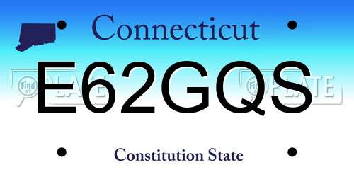 E62GQS Connecticut License Plate