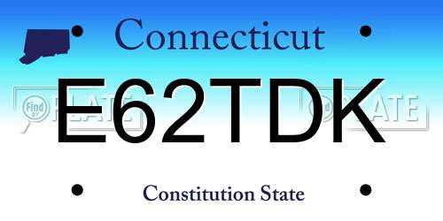E62TDK Connecticut License Plate