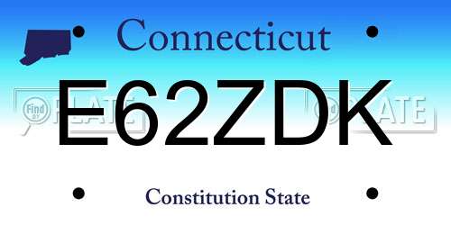 E62ZDK Connecticut License Plate