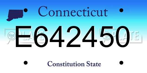 E642450 Connecticut License Plate