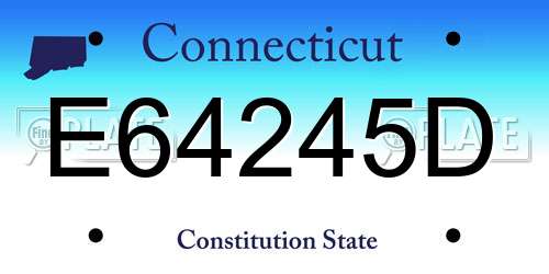 E64245D Connecticut License Plate