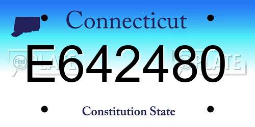 E642480 Connecticut License Plate