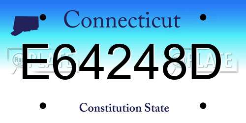 E64248D Connecticut License Plate