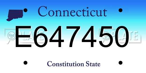 E647450 Connecticut License Plate