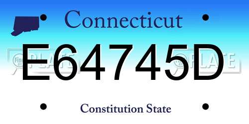 E64745D Connecticut License Plate