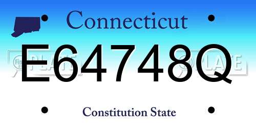 E64748Q Connecticut License Plate