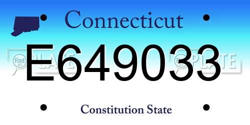E649033 Connecticut License Plate