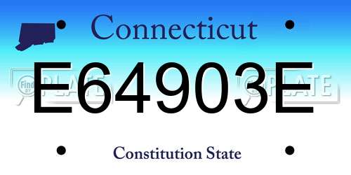 E64903E Connecticut License Plate