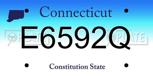 E6592Q Connecticut License Plate