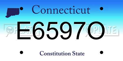 E6597O Connecticut License Plate
