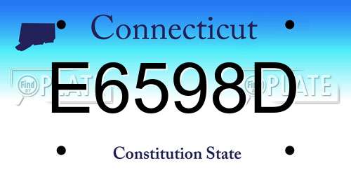 E6598D Connecticut License Plate