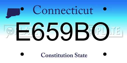 E659BO Connecticut License Plate