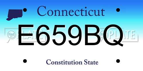 E659BQ Connecticut License Plate