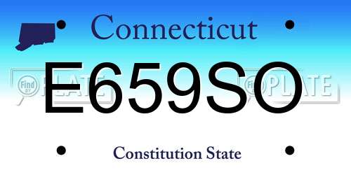 E659SO Connecticut License Plate