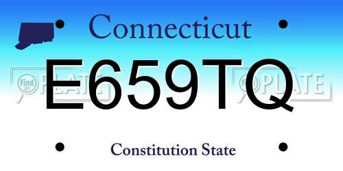 E659TQ Connecticut License Plate