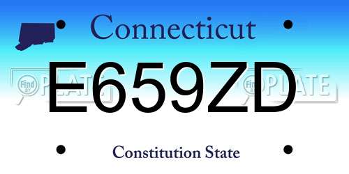 E659ZD Connecticut License Plate