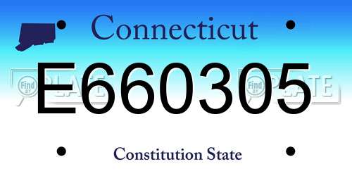 E660305 Connecticut License Plate