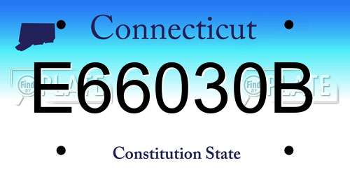 E66030B Connecticut License Plate