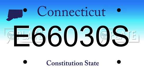 E66030S Connecticut License Plate