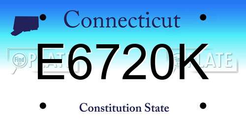E6720K Connecticut License Plate