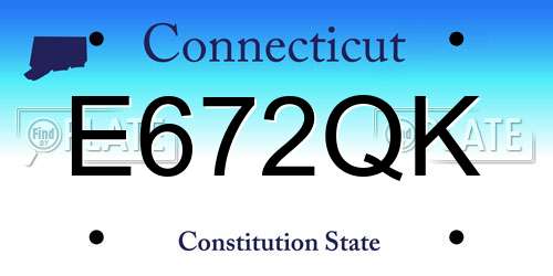 E672QK Connecticut License Plate