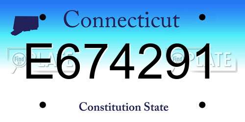 E674291 Connecticut License Plate