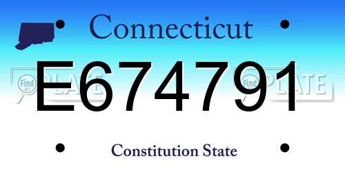 E674791 Connecticut License Plate