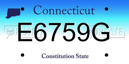 E6759G Connecticut License Plate