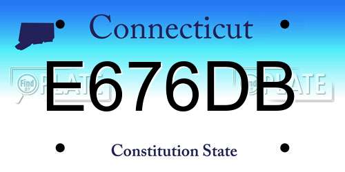 E676DB Connecticut License Plate