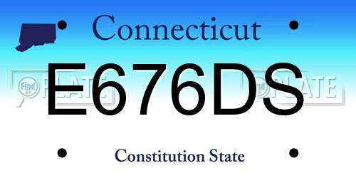 E676DS Connecticut License Plate