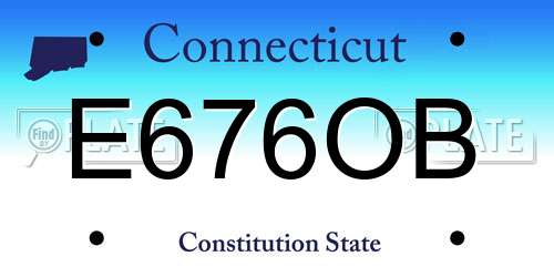 E676OB Connecticut License Plate