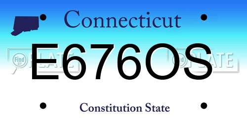 E676OS Connecticut License Plate
