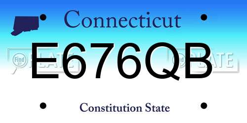 E676QB Connecticut License Plate