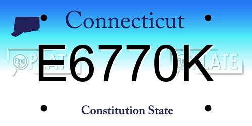 E6770K Connecticut License Plate