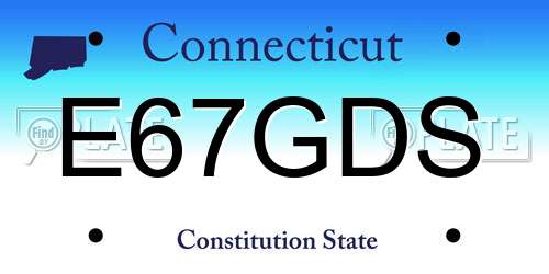 E67GDS Connecticut License Plate