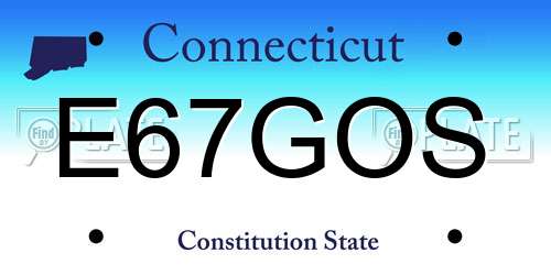 E67GOS Connecticut License Plate