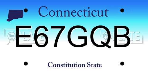 E67GQB Connecticut License Plate