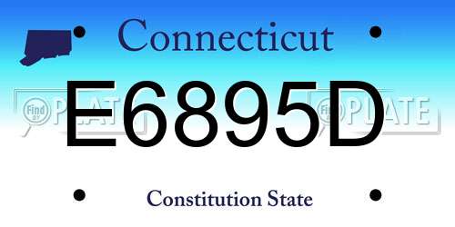 E6895D Connecticut License Plate