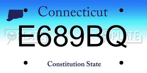 E689BQ Connecticut License Plate