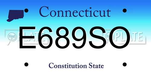 E689SO Connecticut License Plate