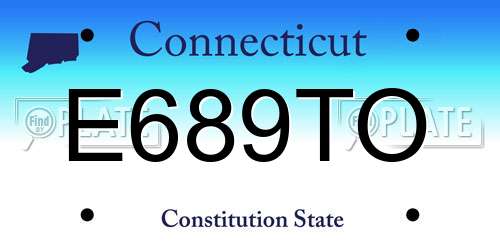 E689TO Connecticut License Plate